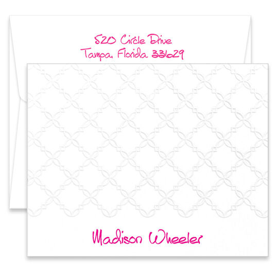 Triple Thick Embossed Needlepoint Folded Note Cards - Raised Ink